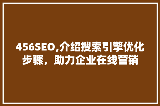 456SEO,介绍搜索引擎优化步骤，助力企业在线营销 搜狗SEO
