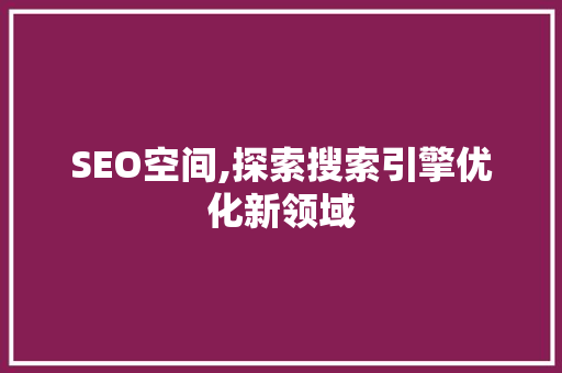 SEO空间,探索搜索引擎优化新领域