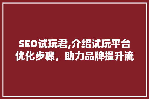 SEO试玩君,介绍试玩平台优化步骤，助力品牌提升流量与口碑