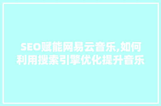 SEO赋能网易云音乐,如何利用搜索引擎优化提升音乐平台影响力 GoogleSEO