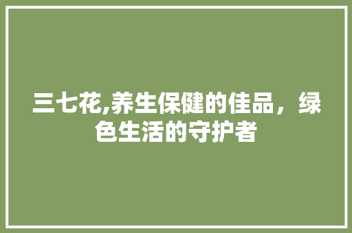三七花,养生保健的佳品，绿色生活的守护者 百度SEO