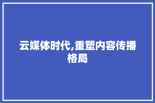 云媒体时代,重塑内容传播格局 百度SEO