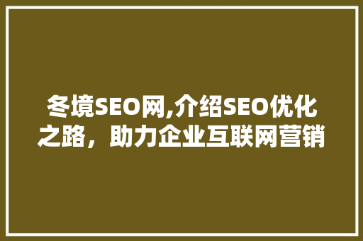 冬境SEO网,介绍SEO优化之路，助力企业互联网营销新篇章
