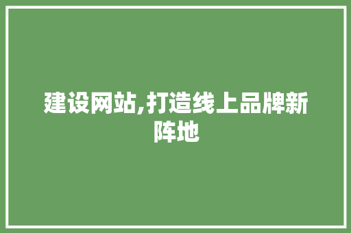 建设网站,打造线上品牌新阵地 百度SEO