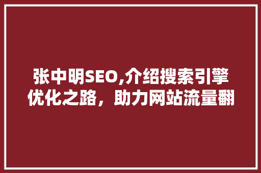 张中明SEO,介绍搜索引擎优化之路，助力网站流量翻倍增长 百度SEO