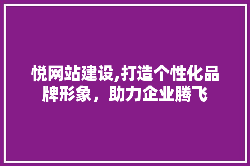悦网站建设,打造个性化品牌形象，助力企业腾飞 神马SEO