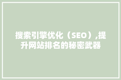 搜索引擎优化（SEO）,提升网站排名的秘密武器 必应SEO