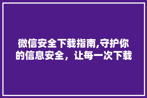 微信安全下载指南,守护你的信息安全，让每一次下载都安心无忧 百度SEO