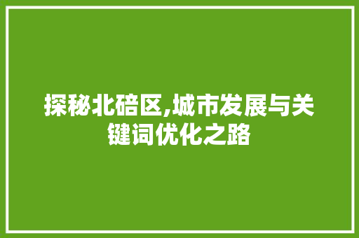 探秘北碚区,城市发展与关键词优化之路 未命名