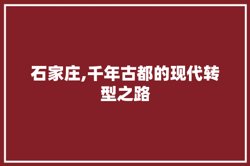 石家庄,千年古都的现代转型之路 搜狗SEO