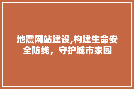 地震网站建设,构建生命安全防线，守护城市家园