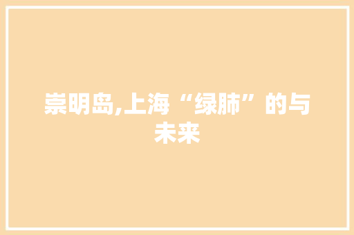 崇明岛,上海“绿肺”的与未来 百度SEO