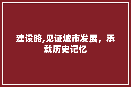 建设路,见证城市发展，承载历史记忆 必应SEO