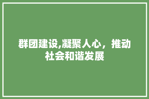 群团建设,凝聚人心，推动社会和谐发展 必应SEO