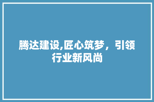 腾达建设,匠心筑梦，引领行业新风尚 神马SEO