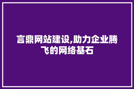 言鼎网站建设,助力企业腾飞的网络基石 GoogleSEO