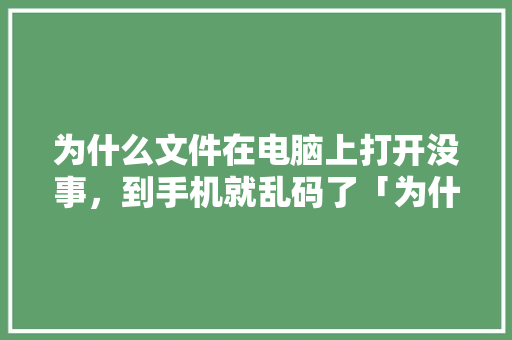 为什么文件在电脑上打开没事，到手机就乱码了「为什么手机进网站乱码了」 为什么文件在电脑上打开没事，到手机就乱码了「为什么手机进网站乱码了」 百度SEO