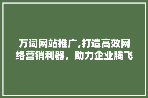 万词网站推广,打造高效网络营销利器，助力企业腾飞 必应SEO