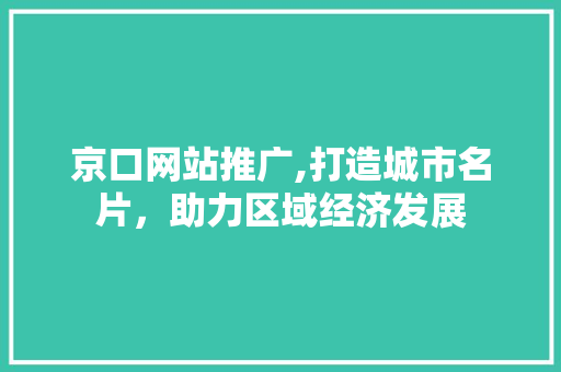京口网站推广,打造城市名片，助力区域经济发展 百度SEO