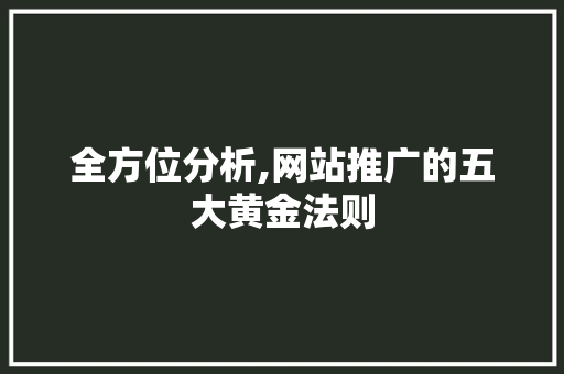 全方位分析,网站推广的五大黄金法则 必应SEO