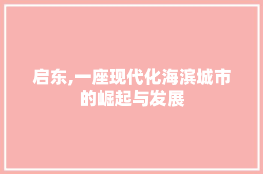 启东,一座现代化海滨城市的崛起与发展 搜狗SEO