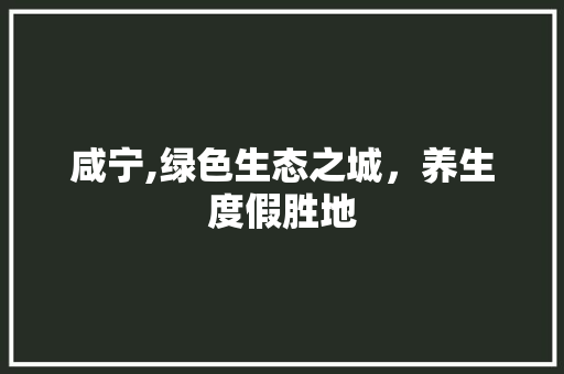 咸宁,绿色生态之城，养生度假胜地 百度SEO