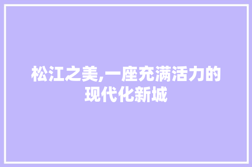 松江之美,一座充满活力的现代化新城 神马SEO