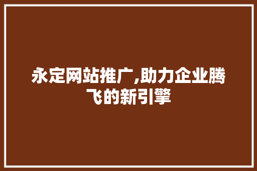 永定网站推广,助力企业腾飞的新引擎