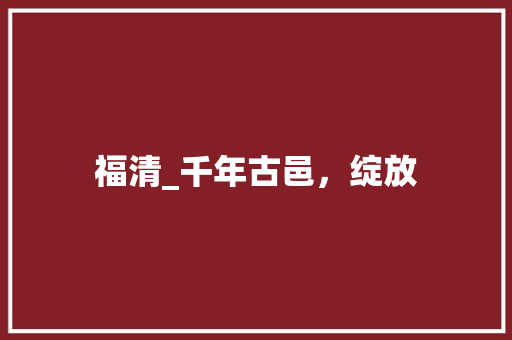 福清_千年古邑，绽放 百度SEO