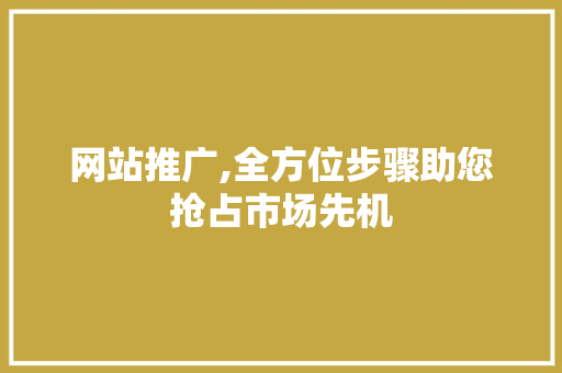 网站推广,全方位步骤助您抢占市场先机 神马SEO