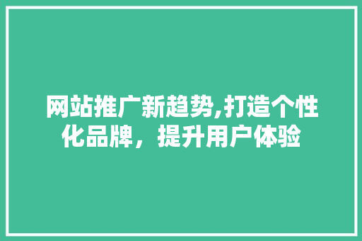 网站推广新趋势,打造个性化品牌，提升用户体验 百度SEO