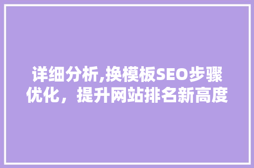 详细分析,换模板SEO步骤优化，提升网站排名新高度