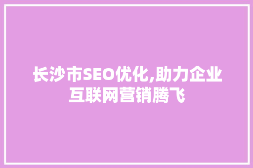 长沙市SEO优化,助力企业互联网营销腾飞 百度SEO