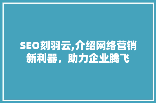 SEO刻羽云,介绍网络营销新利器，助力企业腾飞 必应SEO