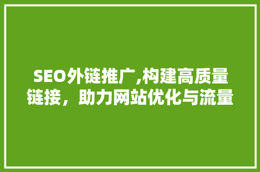 SEO外链推广,构建高质量链接，助力网站优化与流量提升 百度SEO
