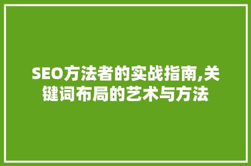 SEO方法者的实战指南,关键词布局的艺术与方法 神马SEO