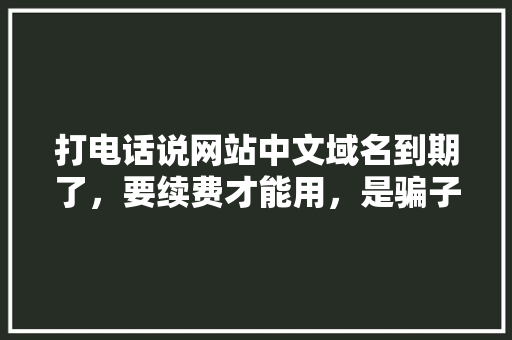 打电话说网站中文域名到期了，要续费才能用，是骗子吗「域名续费为什么那么贵啊」 打电话说网站中文域名到期了，要续费才能用，是骗子吗「域名续费为什么那么贵啊」 搜狗SEO