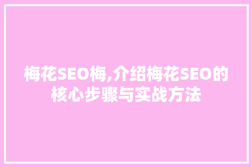 梅花SEO梅,介绍梅花SEO的核心步骤与实战方法 GoogleSEO
