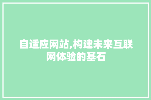自适应网站,构建未来互联网体验的基石 搜狗SEO