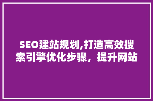 SEO建站规划,打造高效搜索引擎优化步骤，提升网站排名 百度SEO