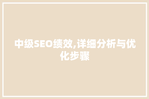 中级SEO绩效,详细分析与优化步骤 搜狗SEO