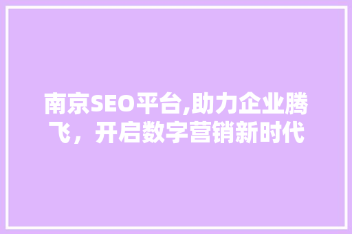 南京SEO平台,助力企业腾飞，开启数字营销新时代 必应SEO