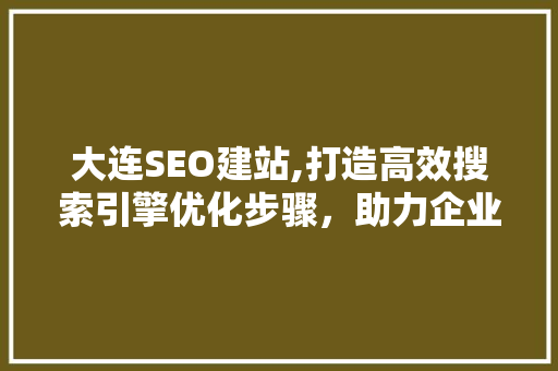 大连SEO建站,打造高效搜索引擎优化步骤，助力企业提升在线竞争力 搜狗SEO