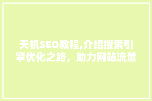 天机SEO教程,介绍搜索引擎优化之路，助力网站流量提升 GoogleSEO