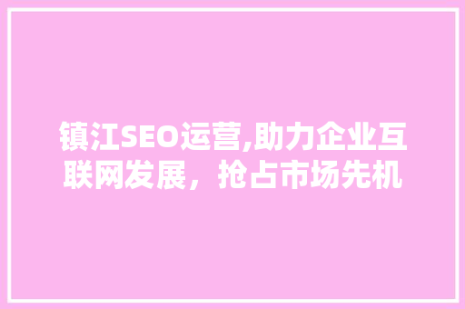 镇江SEO运营,助力企业互联网发展，抢占市场先机 百度SEO