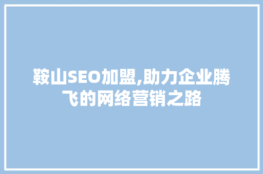 鞍山SEO加盟,助力企业腾飞的网络营销之路 百度SEO