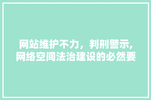网站维护不力，判刑警示,网络空间法治建设的必然要求 GoogleSEO