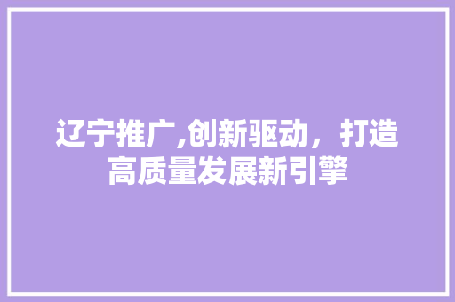 辽宁推广,创新驱动，打造高质量发展新引擎 必应SEO