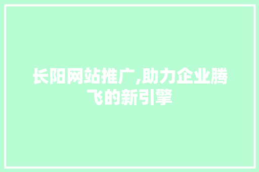 长阳网站推广,助力企业腾飞的新引擎 百度SEO