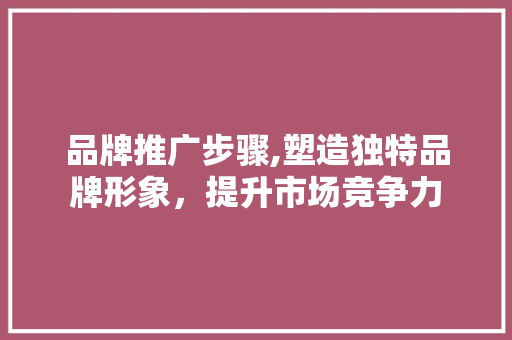 品牌推广步骤,塑造独特品牌形象，提升市场竞争力 必应SEO